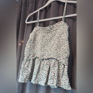 Multicolor floral smocked tank top